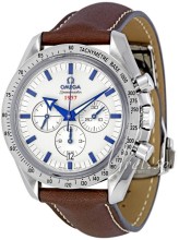 Omega Speedmaster Broad Arrow Silver Dial Chronograph Leather