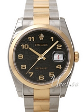 Rolex Datejust Black Dial Yellow Gold / Steel Oyster Bracelet