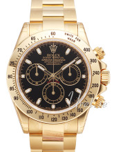 Rolex Daytona Black Dial Yellow Gold Oysterlock Bracelet