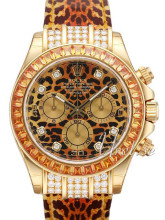 Rolex Daytona Leopard Dial Diamond Yellow Gold Leopard Strap