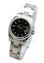Rolex Lady Datejust Black Dial Oyster Bracelet