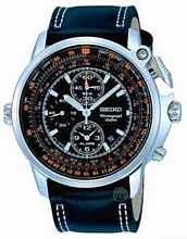 Seiko Chronograph Alarm Black Dial Leather Seiko Chronograph Alarm Black Dial Leather