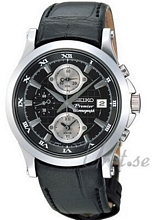 Seiko Premier Black Dial Leather Strap