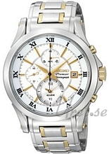 Seiko Premier White Dial Two Tone Bracelet