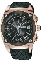 Seiko Sportura Steel/Rose Gold Black Dial