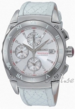 Seiko Sportura Silver Dial Leather Strap