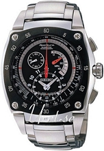 Seiko Sportura Kintetic Chronograph Black Dial Bracelet