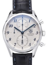 TAG Heuer Carrera Heritage Chronograph Silver Dial Leather