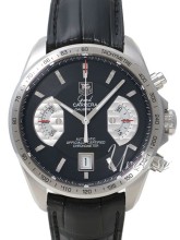 TAG Heuer Grand Carrera Black Dial Black Leather