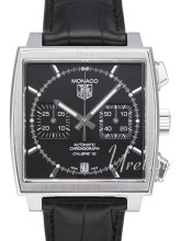 TAG Heuer Monaco Calibre 12 Black Dial Leather