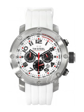 TW Steel Tech Red Dial Rubber Strap