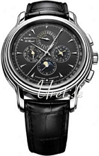 Chronomaster Grande XXT Quantieme Perpetual Black Dial Black Lea