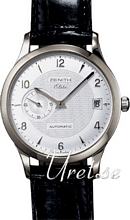 Zenith Class Silver Guilloche Dial Black Leather