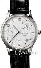 Zenith Class Reserve De Marche Silver Guilloche Dial Black Leath