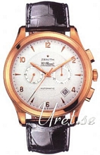Zenith Class Grande El Primero Silver Guilloche Dial Black Leath